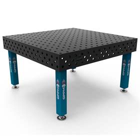 Svařovací stůl GPPH PRO 1500x1480 mm, ocelová pracovní deska tl. 15 mm, otvory pr. 28 mm v rastru 100x100 mm