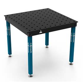 Masă de sudură GPPH BASIC 1000x1000 mm, blat de lucru din oțel 12 mm, sistem de găuri Ø28 mm, într-o rețea de 100 x 100 mm