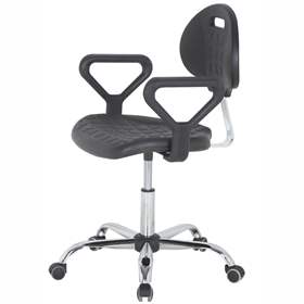 ESD-Arbeitsdrehstuhl PRO STANDARD mit Armlehnen und 5 Rollen