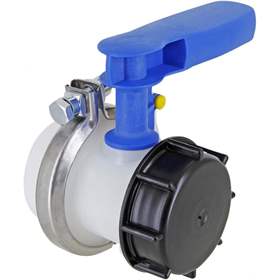 Ersatzventil, Durchmesser 50mm, blau - inkl. PE/PC-Dichtung (weiss), Hülse, Spund