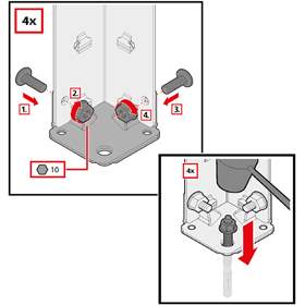 Fußbodenbefestigungsset für ein Großfachregal SPEED-RACK, VE 20 Stück