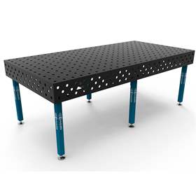 Masă de sudură GPPH ECO 2400x1200 mm, blat de lucru din oțel 8 mm, sistem de găuri Ø28 mm, într-o rețea de 100 x 100 mm