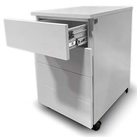 Schubladencontainer STEEL, 4 Schubladen, Lichtgrau RAL7035