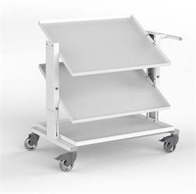 Pick-up Tischwagen ESD, Ladefläche 810 x 610 mm, 3 Fachböden