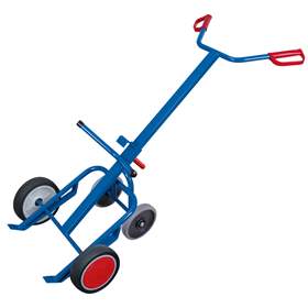 Fasskarre VARIOfit mit 2 Stützrädern, Tragfähigkeit 250 kg, Vollgummireifen