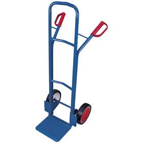 Sackkarre VARIOfit - Stahlrohr, Tragfähigkeit 250 kg, Schaufel 320 x 250 mm, Vollgummibereifung