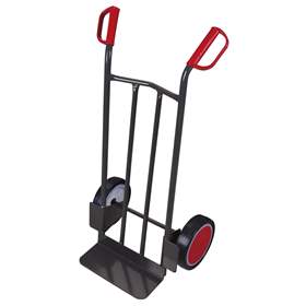 Sackkarre VARIOfit - Stahlrohr, Tragfähigkeit 250 kg, Schaufel 400 x 150 mm, Vollgummibereifung, Farbe Anthrazit RAL7016