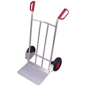 Sackkarre VARIOfit aus Aluminium, extra breit, Tragfähigkeit 200 kg, Schaufel 480 x 300 mm, Luftbereifung