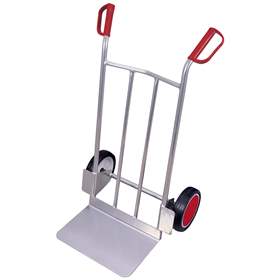 Sackkarre VARIOfit aus Aluminium, extra breit, Tragfähigkeit 200 kg, Schaufel 480 x 300 mm, Vollgummibereifung