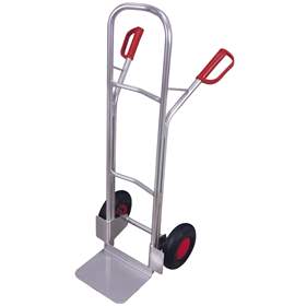 Sackkarre VARIOfit aus Aluminium, Tragfähigkeit 200 kg, Schaufel 320 x 250 mm, Luftbereifung