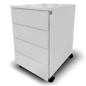 Schubladencontainer STEEL, 4 Schubladen, Lichtgrau RAL7035