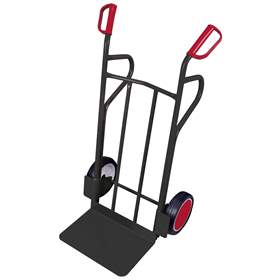 Sackkarre VARIOfit - Stahlrohr, extra breit, Tragfähigkeit 250 kg, Schaufel 480 x 300 mm, Vollgummibereifung, Farbe Anthrazit RAL7016