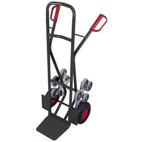 Treppenkarre VARIOfitn, Tragfähigkeit 200 kg, Schaufel 250x300 mm, mit zusätzlicher Luftbereifung, Farbe Anthrazit RAL7016