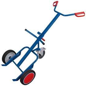 Fasskarre VARIOfit mit 1 Stützbremsrolle, Tragfähigkeit 250 kg, Vollgummireifen