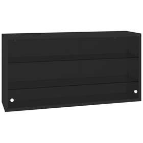 Závěsná kovová skříňka, skleněná, posuvná dvířka, š x v x h: 1000 x 500 x 250 mm, barva černá RAL9005