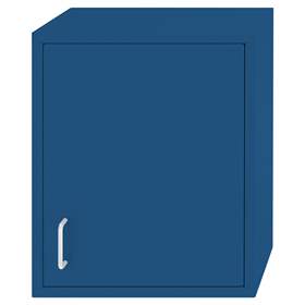 Závěsná kovová skříňka, jednokřídlá plechová dvířka, š x v x h: 400 x 500 x 250 mm, barva modrá RAL5010