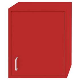 Závěsná kovová skříňka, jednokřídlá plechová dvířka, š x v x h: 400 x 500 x 250 mm, barva červená RAL3020