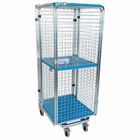 Steckbarer, Antidiebstahl-Rollcontainer „nestainer“, 5iseitig, 1 Fachboden, BxTxH: 725x820x1890 mm