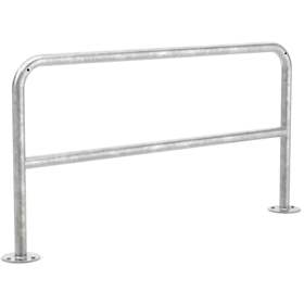 Universeller Absperrbügel mit Knierohr 800 x 1500 mm, mit Bodenplatte zum Aufdübeln