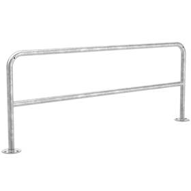 Universeller Absperrbügel mit Knierohr 800 x 2000 mm, mit Bodenplatte zum Aufdübeln