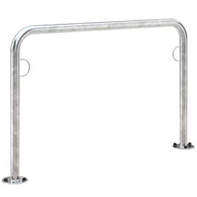 Anlehn- und Absperrbügel mit Stahlösen, 800 x 1250 mm, mit Fußplatten