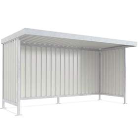 Adăpost universal unilateral L14, 4300 x 2200 mm, spate, pereți laterali și jgheab