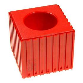 Kunststoff-Box für Werkzeugaufnahme des Typs HSK 63, Modul 8x8, Farbe rot