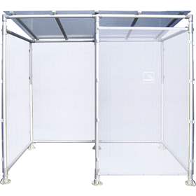 Überdachung - Raucherunterstand, H x B x T: 2050 x 2526 x1861 mm, Rohrkonstruktion mit Polycarbonat-Platten.