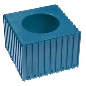 Kunststoff-Box für Werkzeugaufnahme des Typs HSK 80, Modul 10x10, Farbe blau.