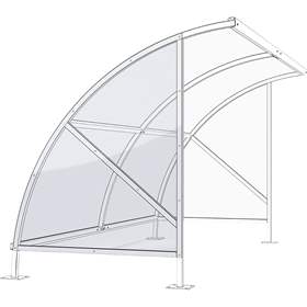 Perete lateral stâng pentru adăpostul „B”, placă din policarbonat