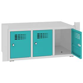 Skrinka na topánky s 3 úložnými boxmi pre šatňovú skriňu WEMO, šírka 900 mm, dvere zelené RAL5018