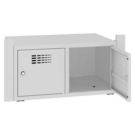 Skrinka na topánky s 2 úložnými boxmi pre šatňovú skriňu WEMO, šírka 800 mm, dvere sivé RAL7035