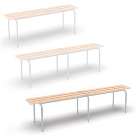 Bancă vestiar stivuibilă lungime 2000 mm universală, culoare cadru gri RAL7035