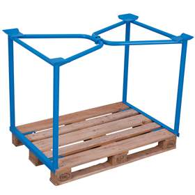 Suprastructură paleți, stivuibilă, H: 1000 mm, palet 1200x1000 mm, albastru