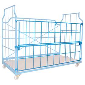 Perete frontal atașabil tip grilaj pentru container stivuibil mobil UNIVERSAL, pliabil la jumătate, lungime 2400 mm