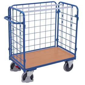 Gepäckwagen VARIOfit, hoch 1220 mm, 3-seitig, Ladefläche 1000x700 mm, Tragfähigkeit 500 kg