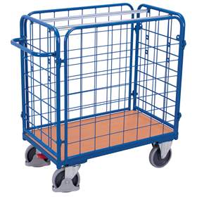 Gepäckwagen VARIOfit, hoch 1220 mm, 4-seitig, Ladefläche 1000x700 mm, Tragfähigkeit 500 kg