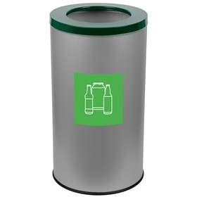 Wertstoffsammler EKO, Volumen 75 l, Stahlbehälter lackiert, farbe Grün