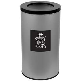 Wertstoffsammler EKO, Volumen 75 l, Stahlbehälter lackiert, farbe Schwarz