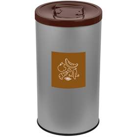 Wertstoffsammler EKO, Volumen 75 l, Stahlbehälter lackiert, farbe Braun