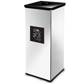 Wertstoffsammler EKO SQUARE, Volumen 90 l, Stahlbehälter lackiert, farbe Schwarz