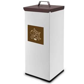 Wertstoffsammler EKO SQUARE, Volumen 90 l, Stahlbehälter lackiert, farbe Braun