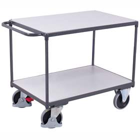 ESD - Tischwagen VARIOfit, 2 Etagen, 1000 x 600 mm. Tragfähigkeit 500 kg