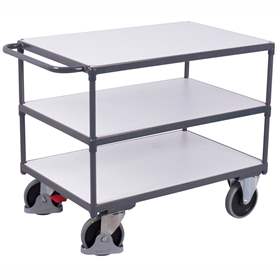 ESD - Tischwagen VARIOfit, 3 Etagen, 1000 x 600 mm. Tragfähigkeit 500 kg