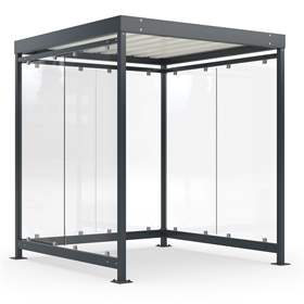 Überdachung K2, 2165 x 2165 mm, 3 Seitenwände, Farbe Anthrazitgrau RA7016