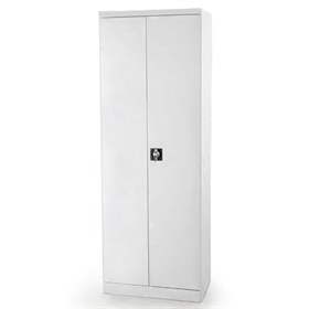 Dulap metalic cu polițe și uși batante birou arhiva atelier HxLxl 1990 x 800 x 435 mm, gri RAL7035