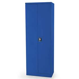 Dulap metalic cu polițe și uși batante birou arhiva atelier HxLxl 1990 x 800 x 435 mm, albastru RAL5010