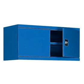 Flügeltüren-Aufsatz-Schrank, HxBx T: 465 x 1000 x 435 mm, Gehäusefarbe Enzianblau RAL5010 / Türfarbe Enzianblau RAL5010