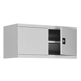 Dulap metalic birou cu uși batante, corp suprapus - office steel furniture, HxLxl: 465 x 1000 x 435 mm, culoare corp gri RAL7035 / uși gri RAL7035