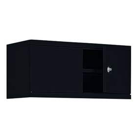 Dulap metalic birou cu uși batante, corp suprapus - office steel furniture, HxLxl: 465 x 1200 x 435 mm, corp negru RAL9005 / uși negre RAL9005